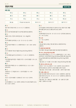 정답과 해설 미리보기