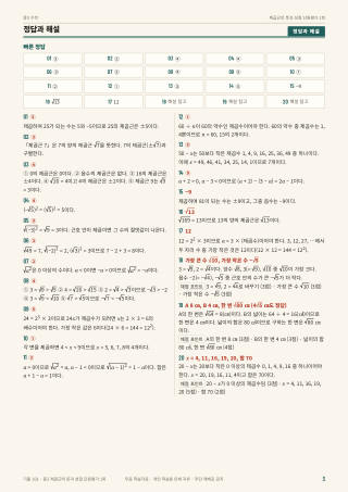 정답과 해설 미리보기