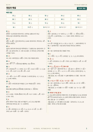정답과 해설 미리보기